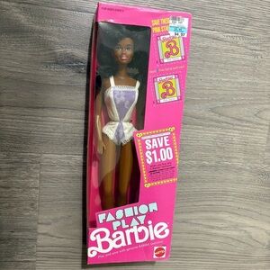 Vtg 1990 Fashion Play Barbie Doll African American #5953 Mattel Toy